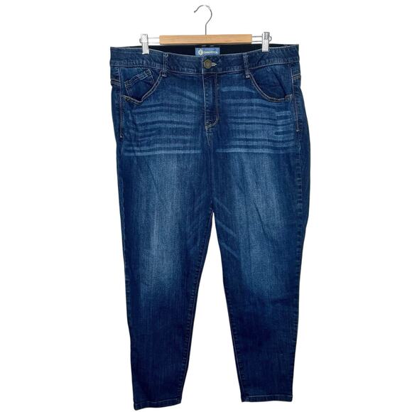 Democracy Denim - Democracy Ab Solution Skinny Jeans Womens Size 20W Mid Rise Slimming Dark Wash